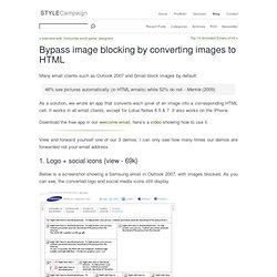 Bypass image blocking by converting images to HTML