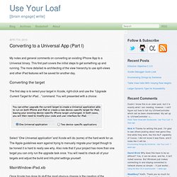 Converting to a Universal App (Part I) - Blog