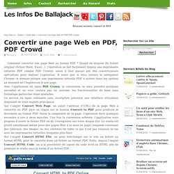 Convertir une page Web en PDF