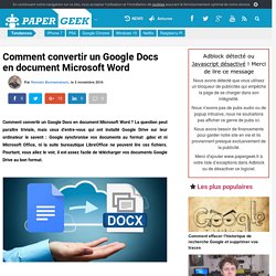 Comment convertir un Google Docs en document Microsoft Word