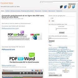 Convertir gratuitement et en ligne des PDF vers Excel et vers Wo
