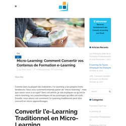 Comment Convertir l’e-Learning en Micro-Learning