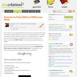 Convertir du Flash (SWF) en HTML5 avec Swiffy