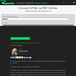 Convertir une page Web en PDF - Padagogie