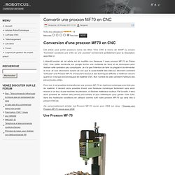 Convertir une proxxon MF70 en CNC