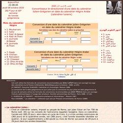 Convertisseur d'une date du calendrier Hégire Arabe en date du calendrier Grégorien