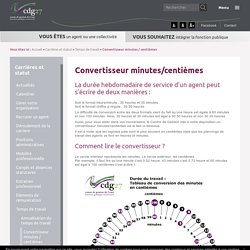 Convertisseur minutes / centièmes