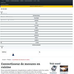 Convertisseur de mesures en cuisine - Pour convertir les unités de mesure de poids, volumes et températures entre le système métrique et les mesures anglo-saxonnes.