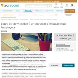 Lettre gratuite convocation entretien embauche