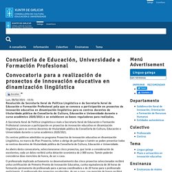 Convocatoria para a realización de proxectos de innovación educativa en dinamización lingüística