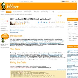 Convolutional Neural Network Workbench