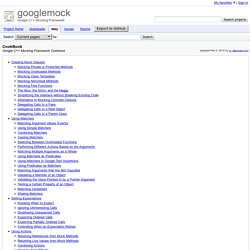 CookBook - googlemock - Google C++ Mocking Framework Cookbook - Google C++ Mocking Framework