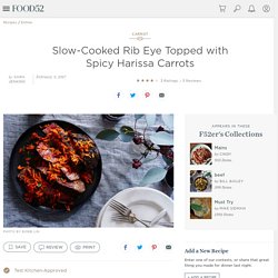 Slow-Cooked Rib Eye Topped with Spicy Harissa Carrots Recipe on Food52