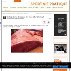 Cookeo : temps de cuisson des viandes le PDF gratuit