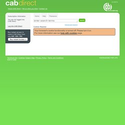 Cookies Required - CAB Direct