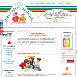 Kids cooking lessons plans for children 3-18 years old from Kids Cooking Activities.