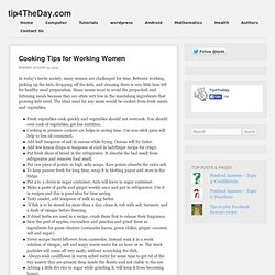 Cooking Tips for Working Women