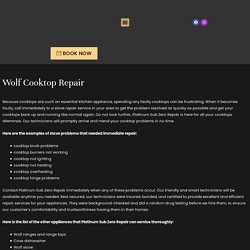 Wolf Cooktop Repair Service