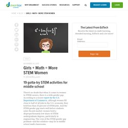 19 cool math STEM activities for Middle School.