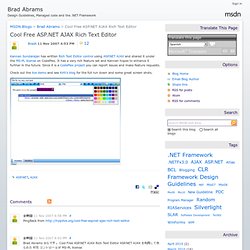 Cool Free ASP.NET AJAX Rich Text Editor - Brad Abrams
