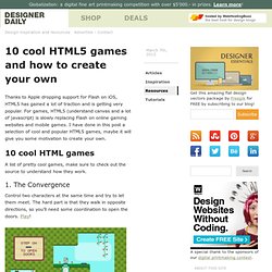 10 cool HTML5 games and how to create your own