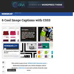6 Cool Image Captions with CSS3
