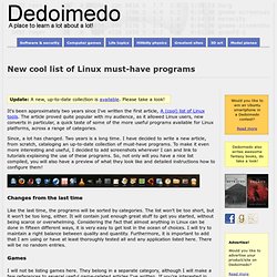 New cool list of Linux must-have programs