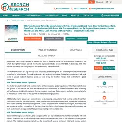 Milk Tank Coolers Market Outlook to 2026 - Search4Research