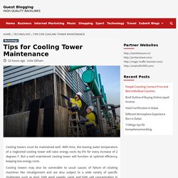 Tips for Cooling Tower Maintenance