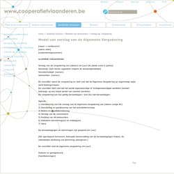 Cooperatief Vlaanderen - Model van verslag van de Algemene Vergadering