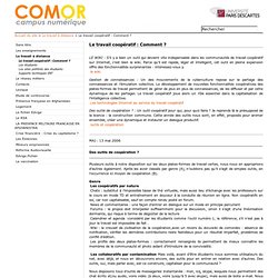 Le travail coopératif : Comment ? - Campus numérique COMOR - IUT Paris Descartes
