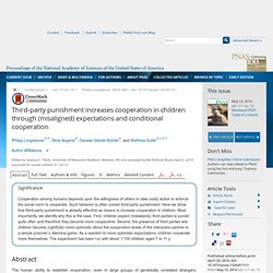 Third-party punishment increases cooperation in children through (misaligned) expectations and conditional cooperation