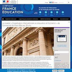 Le master « Coopération internationale en éducation et formation » de l’Université de Paris fête ses 20 ans