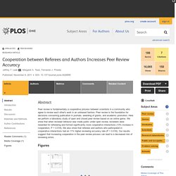 PLOS ONE: Cooperation between Referees and Authors Increases Peer Review Accuracy