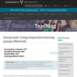 Group work: Using cooperative learning groups effectively