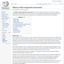 History of the cooperative movement