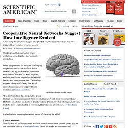 Cooperative Neural Networks Suggest How Intelligence Evolved