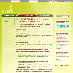 LA CAE CLARA est la Coopérative d'Activité et d'Emploi des professionnels du secteur Culturel et Artistique d'Ile de France