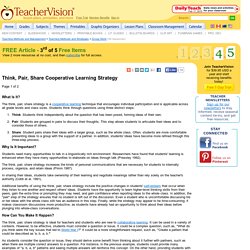 Think, Pair, Share Cooperative Learning Strategy: for Teachers