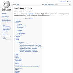 List of cooperatives - Wiki