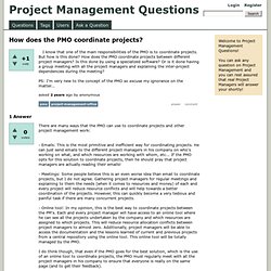 How does the PMO coordinate projects? - Project Management Questions