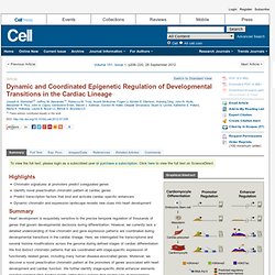 Dynamic and Coordinated Epigenetic Regulation of Developmental Transitions in the Cardiac Lineage