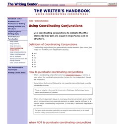 Grammar and Punctuation: Using Coordinating Conjunctions