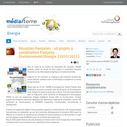 Réussites françaises : 40 projets à coordination française - Environnement/Énergie (2007/2013)
