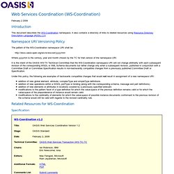 OASIS Web Services Coordination Specification