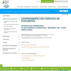 Coordonnées - Faculté des Sciences de l'Université Paris-Sud
