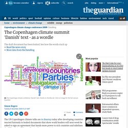 The Copenhagen climate summit 'Danish' text - as a wordle