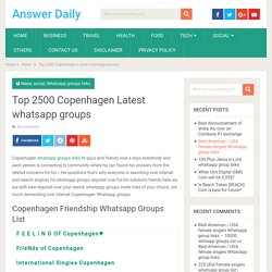 Top 2500 Copenhagen Latest whatsapp groups - Answer Daily