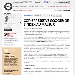Copiepresse vs Google: de l’index au majeur