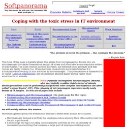 Coping with the toxic stress in IT environment